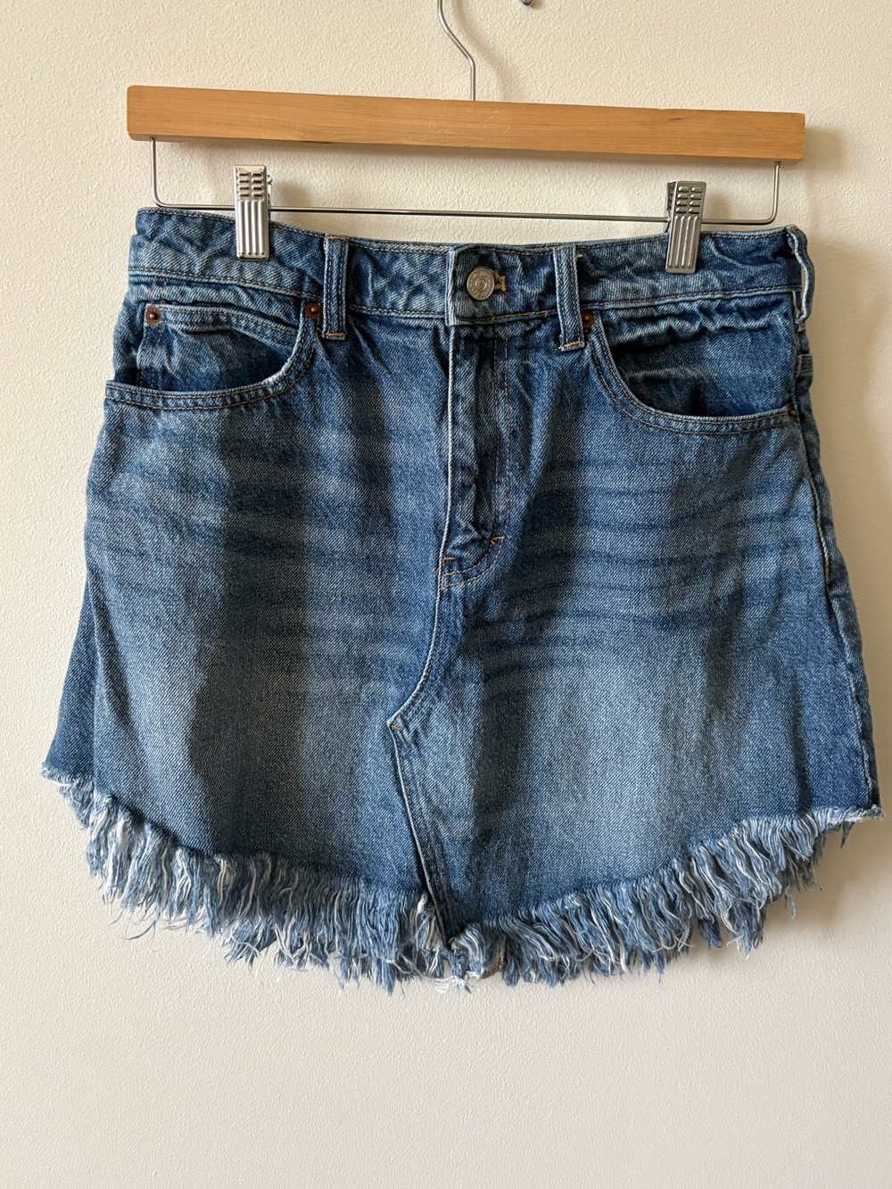 Free People We The Free Dark Blue Denim mini Skirt
